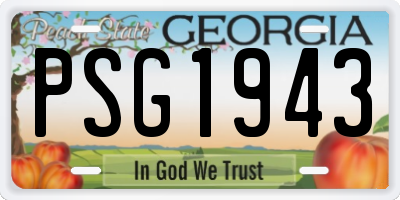GA license plate PSG1943