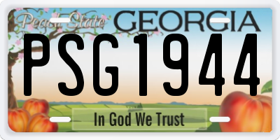 GA license plate PSG1944