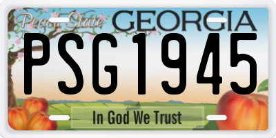 GA license plate PSG1945
