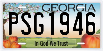 GA license plate PSG1946