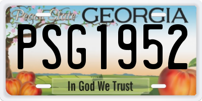 GA license plate PSG1952