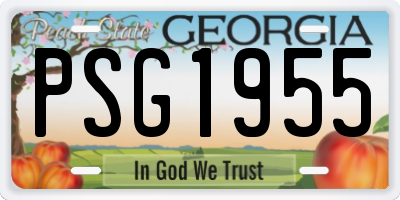 GA license plate PSG1955