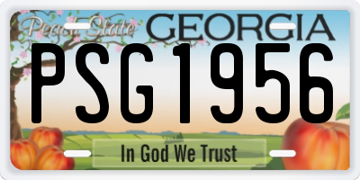 GA license plate PSG1956