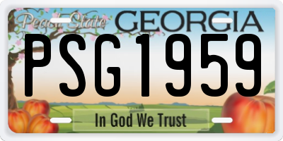 GA license plate PSG1959