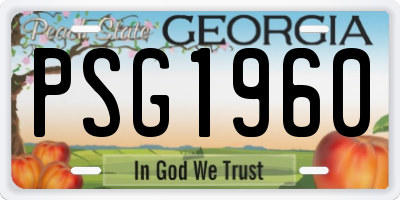 GA license plate PSG1960