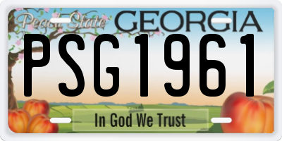 GA license plate PSG1961