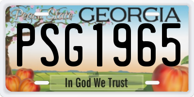 GA license plate PSG1965
