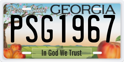 GA license plate PSG1967