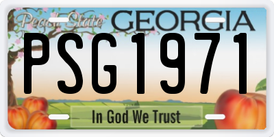 GA license plate PSG1971
