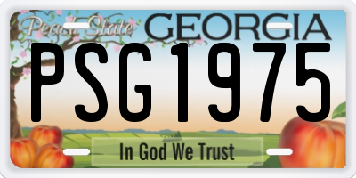 GA license plate PSG1975