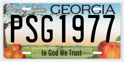 GA license plate PSG1977