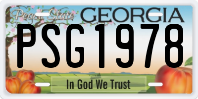 GA license plate PSG1978