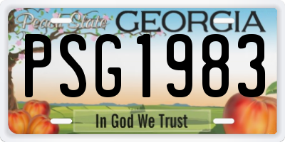 GA license plate PSG1983