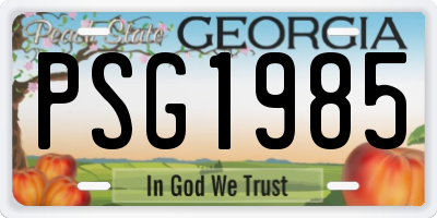 GA license plate PSG1985