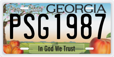 GA license plate PSG1987
