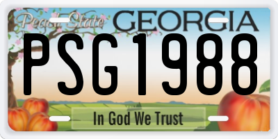 GA license plate PSG1988
