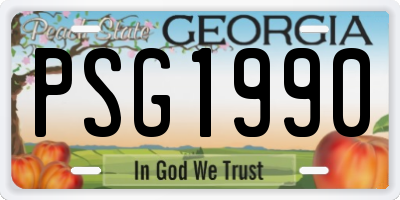 GA license plate PSG1990