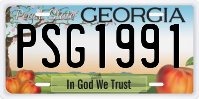 GA license plate PSG1991