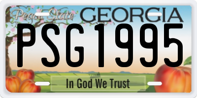 GA license plate PSG1995