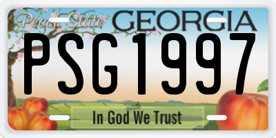 GA license plate PSG1997