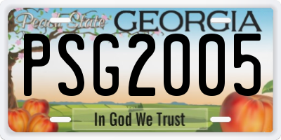 GA license plate PSG2005