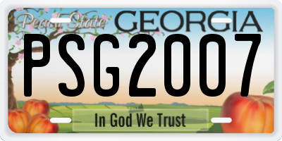 GA license plate PSG2007