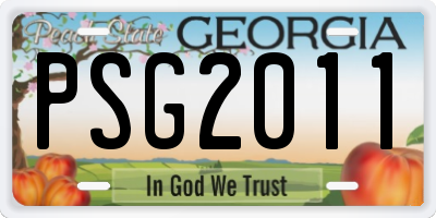GA license plate PSG2011