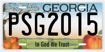 GA license plate PSG2015