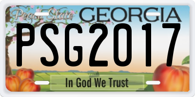 GA license plate PSG2017