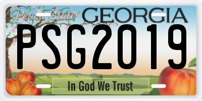 GA license plate PSG2019