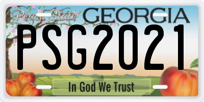GA license plate PSG2021