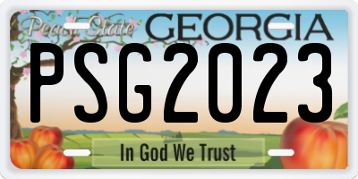 GA license plate PSG2023
