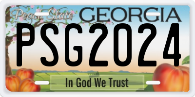GA license plate PSG2024