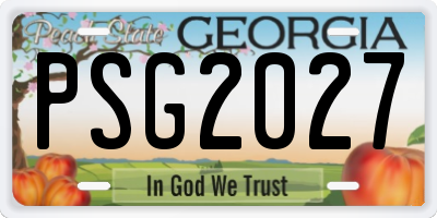 GA license plate PSG2027