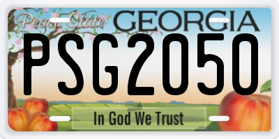 GA license plate PSG2050