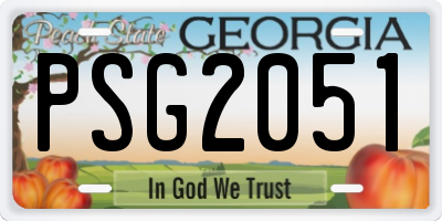 GA license plate PSG2051