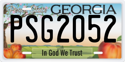 GA license plate PSG2052