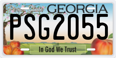 GA license plate PSG2055