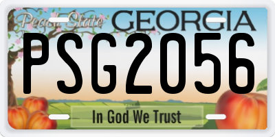 GA license plate PSG2056