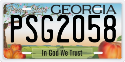 GA license plate PSG2058