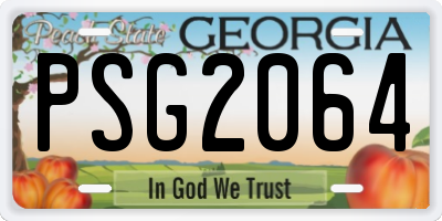 GA license plate PSG2064