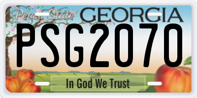 GA license plate PSG2070