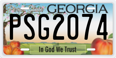 GA license plate PSG2074