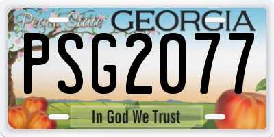 GA license plate PSG2077