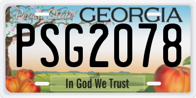GA license plate PSG2078