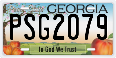 GA license plate PSG2079