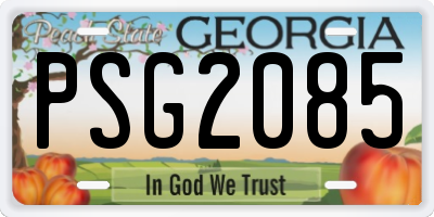 GA license plate PSG2085