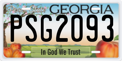 GA license plate PSG2093