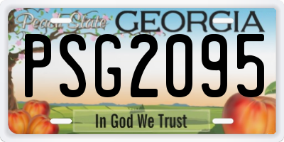 GA license plate PSG2095