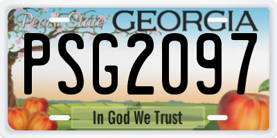 GA license plate PSG2097